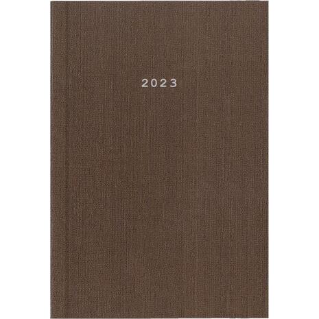 Ημερολόγιο ημερήσιο NEXT Fabric δετό 12x17cm 2023 καφέ